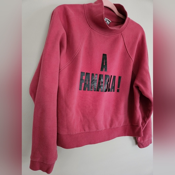 A New Day Cropped Turtleneck Pink Sweatshirt Italian Slang Street Funny Size XL - Picture 2 of 8